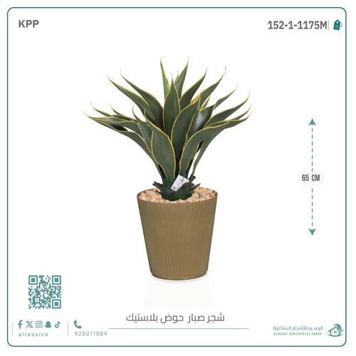 صبار ذيل الثعلب الصناعي بمركن بلاستيك اسطوانى 