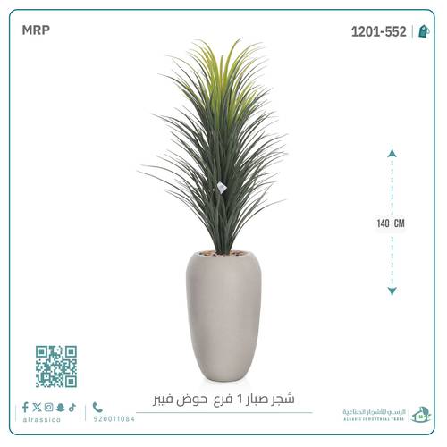  صبار اصطناعي كبير بمركن فيبر بيضاوى 