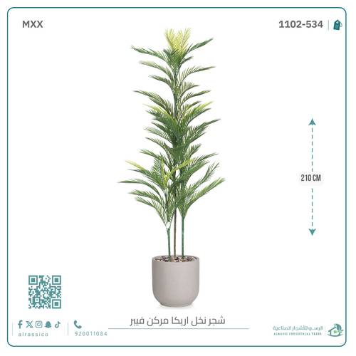 شجرة أريكا اصطناعية (3 فرع) بمركن فيبر أسطواني