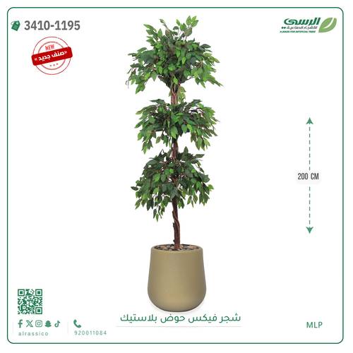شجر فيكس صناعية ( ارتفاع 200 سم ) حوض بلاستك