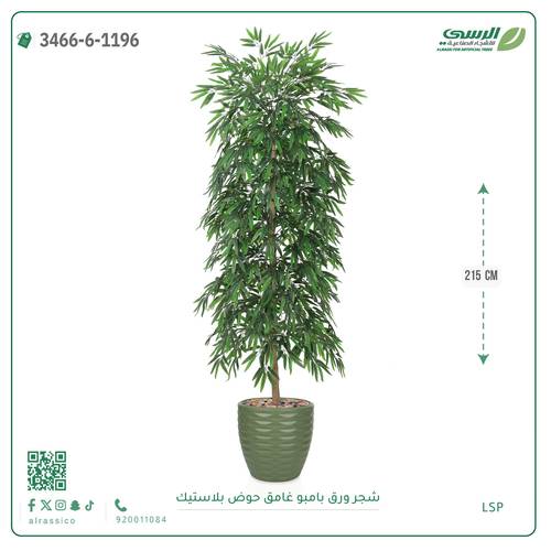 شجرة بامبو صناعية ( ارتفاع 215 سم ) حوض بلاستك