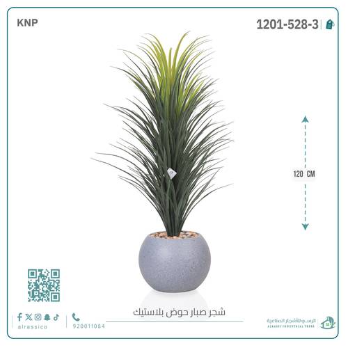 صبار اصطناعي كبير بمركن بلاستيك دائرى 