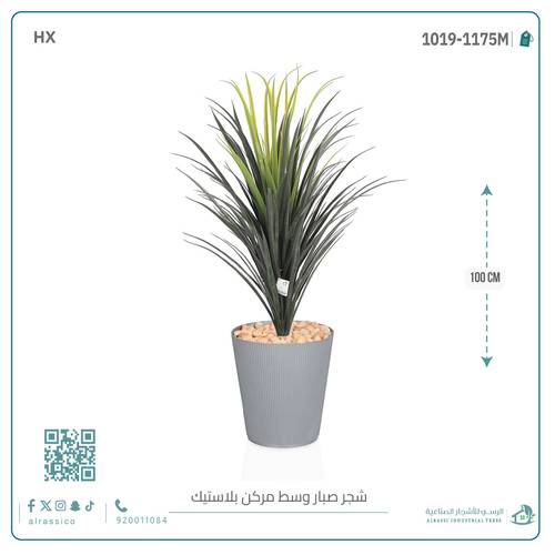 شجرة صبار اصطناعى بمركن بلاستيك اسطوانى