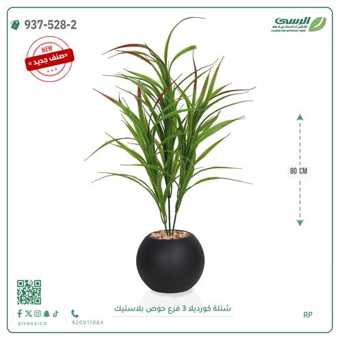 شجر كورديلا صناعية ( ارتفاع 80 سم ) حوض بلاستك