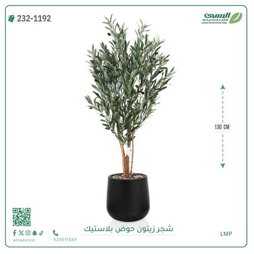شجر زيتون صناعي ( ارتفاع 130 سم ) حوض بلاستيك