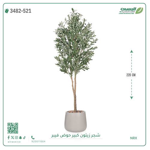 شجرة زيتون صناعية ( ارتفاع 220 سم ) حوض فيبر
