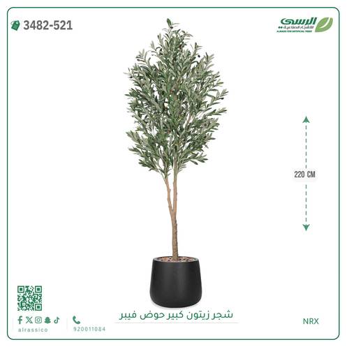 شجرة زيتون صناعية ( ارتفاع 220 سم ) حوض فيبر
