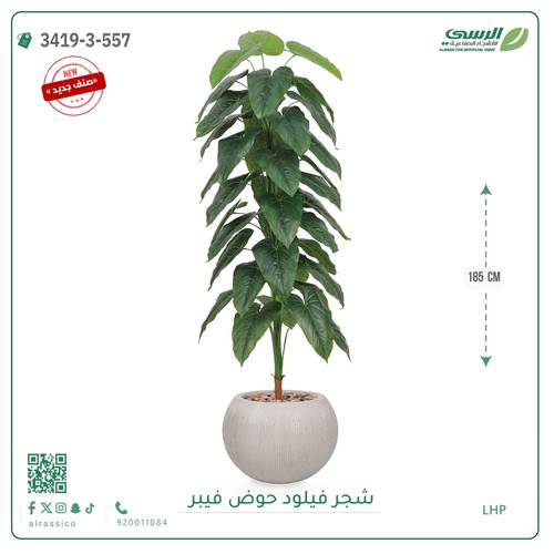شجرة فيلود صناعية ( ارتفاع 185 سم ) حوض فيبر دائري