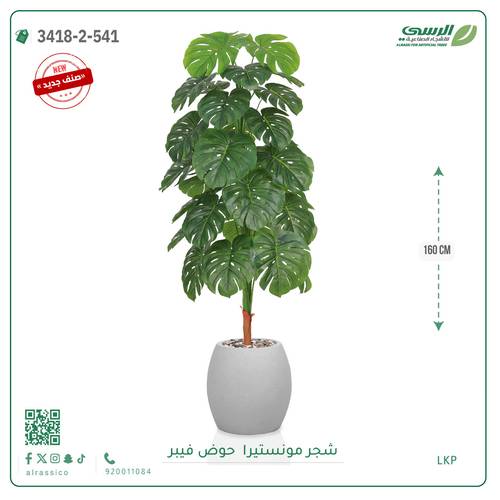 شجرة ورق قلب صناعية ( ارتفاع 160 سم ) حوض فيبر