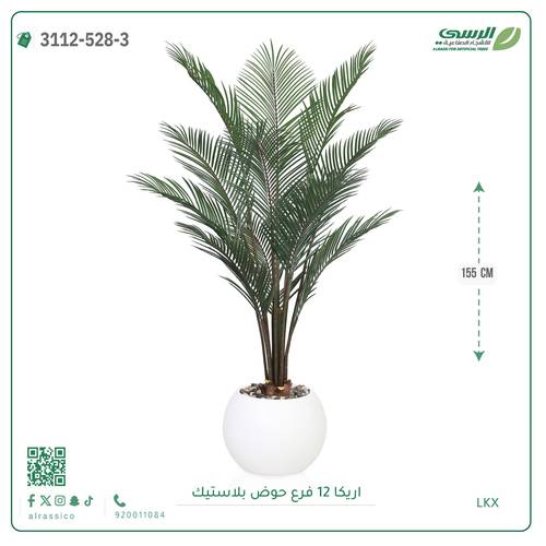 شجر أريكا صناعية ( ارتفاع 155 سم ) حوض بلاستيك