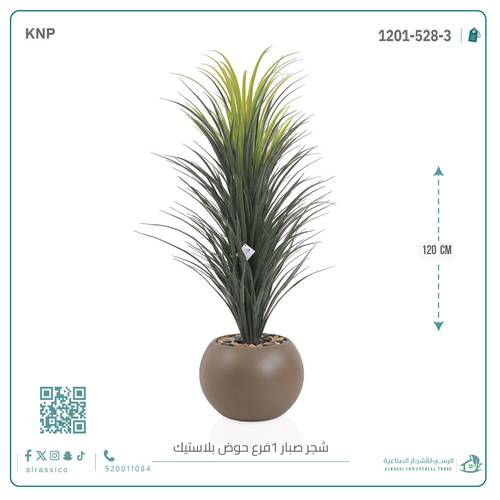 صبار اصطناعي كبير بمركن بلاستيك دائرى 