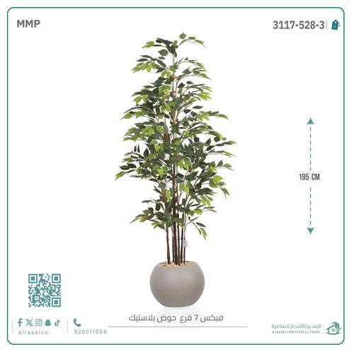 شجرة فيكس (7 فروع) بارتفاع195بمركن بلاستيك دائرى