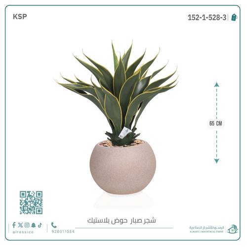 صبار ذيل الثعلب الصناعي بمركن بلاستيك دائرى  