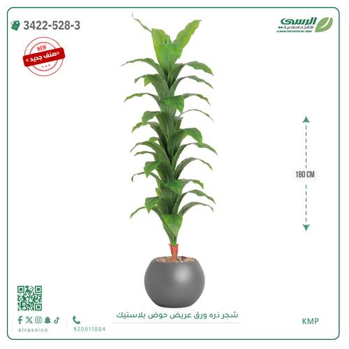 شجرة ذرة صناعية ( ارتفاع 180 سم ) حوض بلاستيك دائري