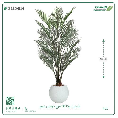 شجرة أريكا صناعية نضرة بحوض فيبر