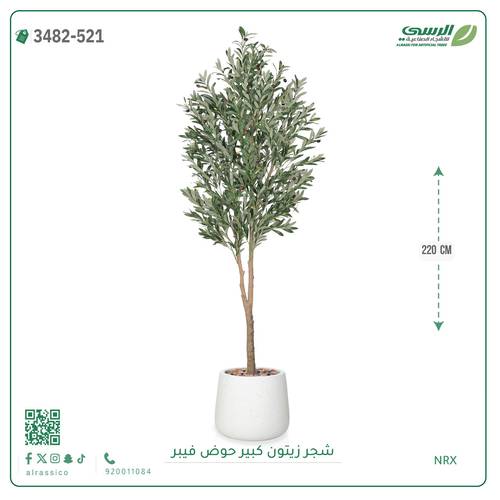 شجرة زيتون صناعية ( ارتفاع 220 سم ) حوض فيبر