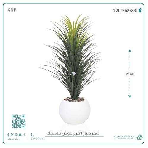 صبار اصطناعي كبير بمركن بلاستيك دائرى 