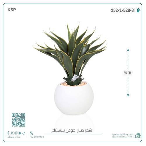 صبار ذيل الثعلب الصناعي بمركن بلاستيك دائرى  