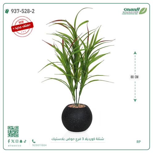 شجر كورديلا صناعية ( ارتفاع 80 سم ) حوض بلاستك