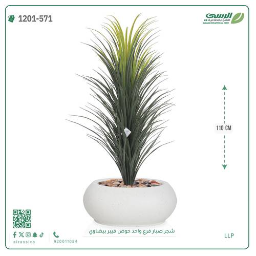 شجرة صبار اصطناعية ( ارتفاع 110 سم ) حوض فيبر بيضاوي