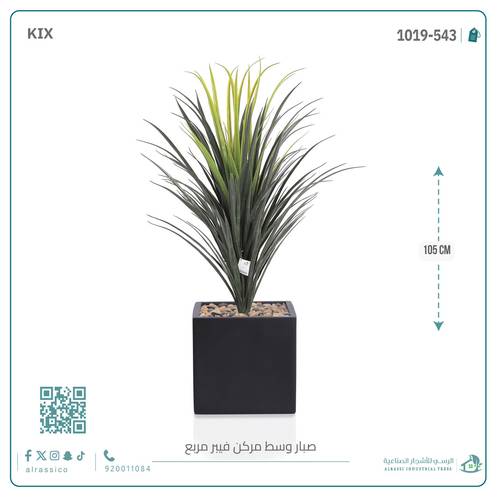 شجرة صبار اصطناعى بمركن فيبر مربع