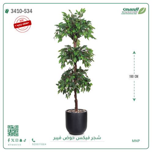 شجر فيكس صناعية ( ارتفاع 190 سم ) حوض فيبر