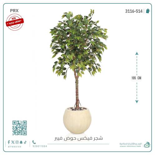 شجرة فيكس صناعية بحوض فيبر