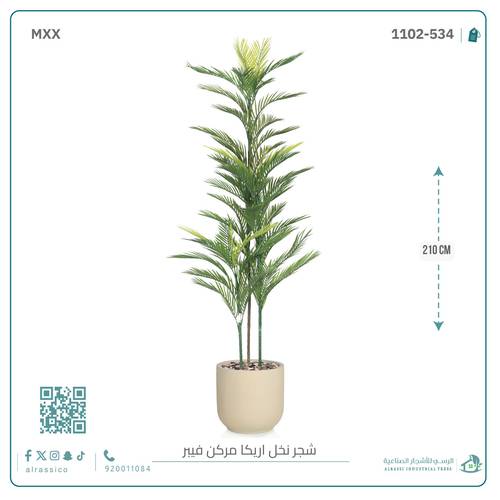  شجرة أريكا اصطناعية (3 فرع) بمركن فيبر أسطواني