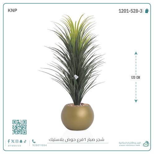 صبار اصطناعي كبير بمركن بلاستيك دائرى 