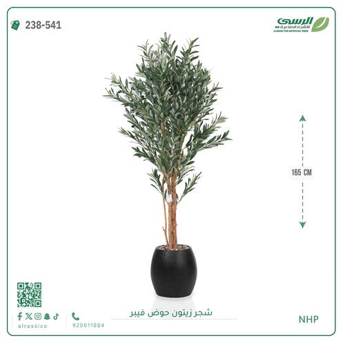 شجرة زيتون صناعية ( ارتفاع 165 سم ) حوض فيبر