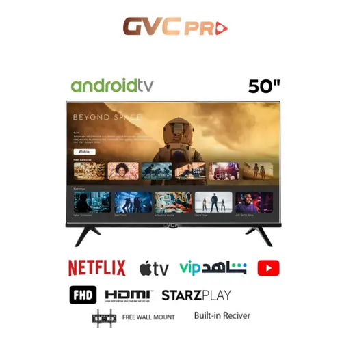 شاشة GVCPRO جي في سي برو 50 بوصة نظام تشغيل اندوريد 14 سمارت