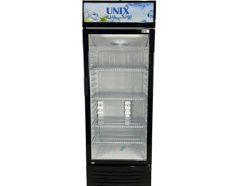 تبريد  UNIX يونكس عامودي 11.9 قدم زجاج 338 لتر اسود