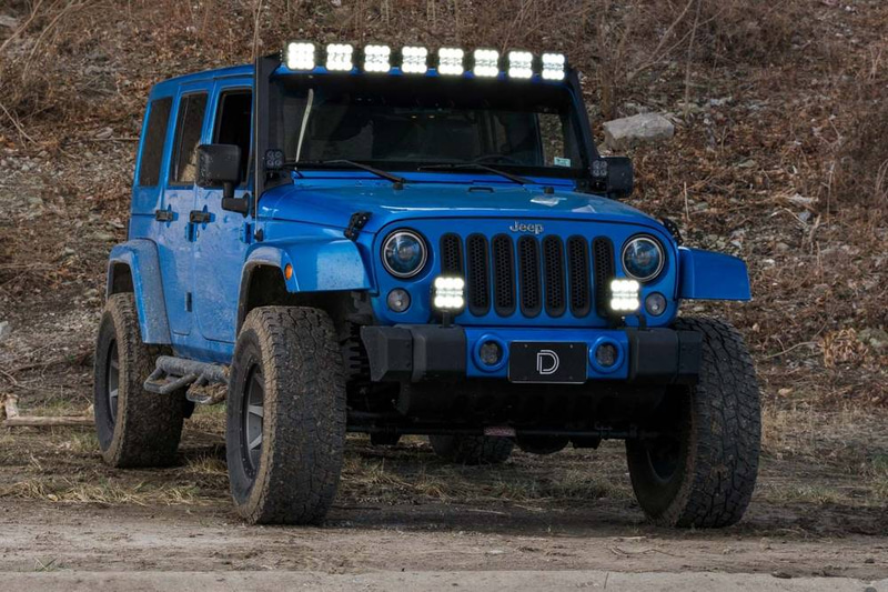 قواعد بجانب  الزجاج الأمامي  لسيارة Jeep JK Wrangler (موديلات 2007-2018) لتثبيت انارات في سقف السيارة