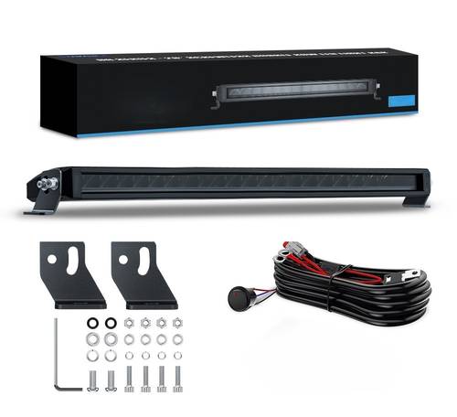 AJA LIGHT BAR 20 INCH  ليد بار من اجا 20 انش ابيض عدسة درايف  مع شريط ال اي دي RGB يربط مع الجوال وتحكم بلون الشريط 