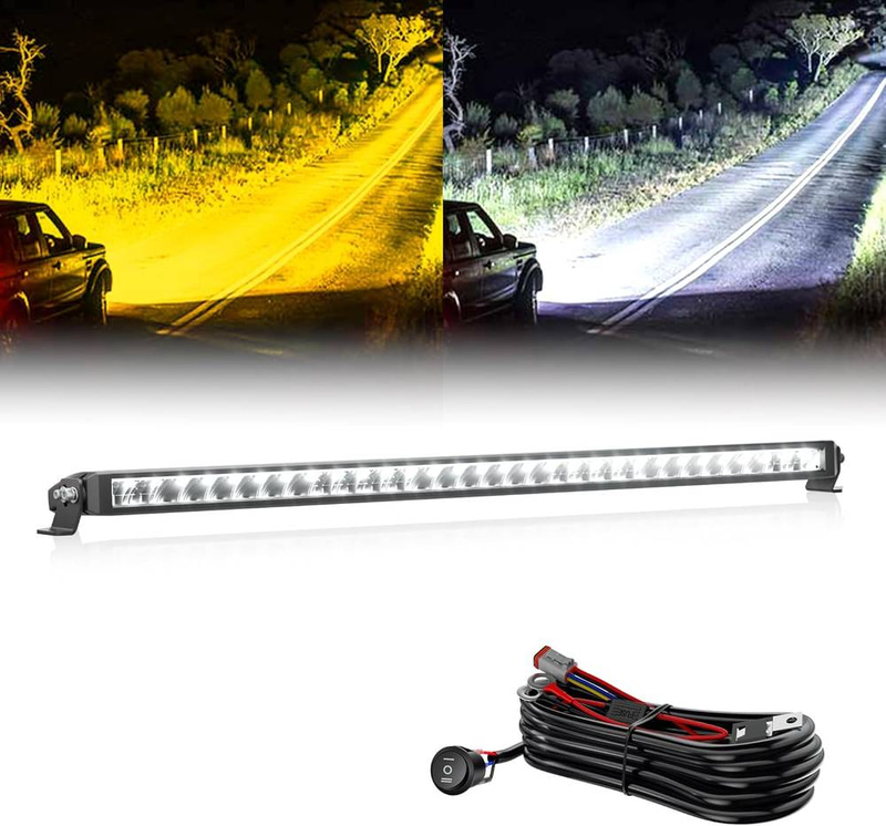 AJA LIGHT BAR 30 INCH ليد بار من اجا 30 انش ابيض + اصفر عدسة درايف