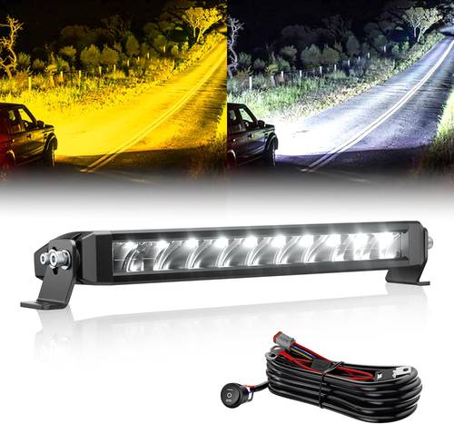 AJA LIGHT BAR 10 INCH ليد بار من اجا 10 انش ابيض + اصفر عدسة درايف 