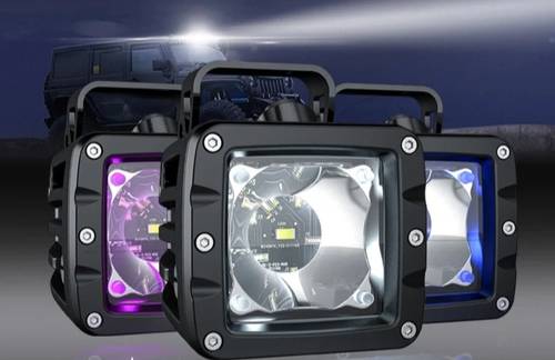 AJA LED PODS (PAIR)  كشاف اجا 3 أنش ابيض بسكن متعدد اللوان نوع العدسة سبوت 