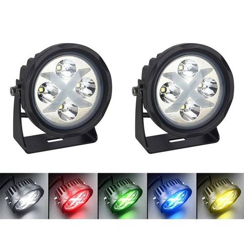 AJA LED PODS (PAIR) كشاف دائري ابيض  من اجا  4 انش بسكن برتقالي او ابيض (عدسة فلود) 