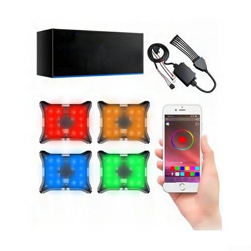 AJA ROCK LIGHT أنارات روك لايت معدد الألوان ومتعدد درجة القوة يعمل بطبيق خاص على الجوال او تثبتة بفاصل