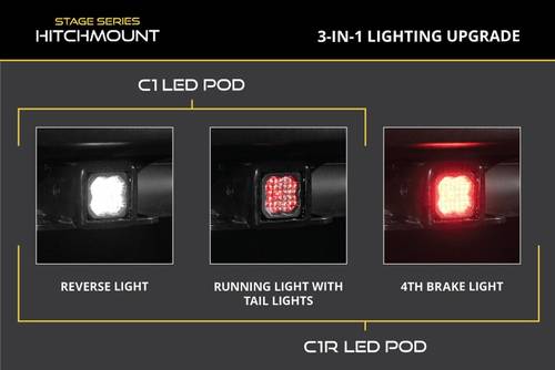 طقم عكسي لـ HitchMount LED Pod، C1R + فرامل