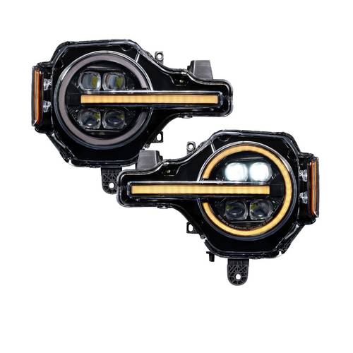 اسطبات أمامي  خلفية  برتقالية  ( فورد برونكو ) 2021-2025 Ford Bronco LED Projector Headlights (pair)