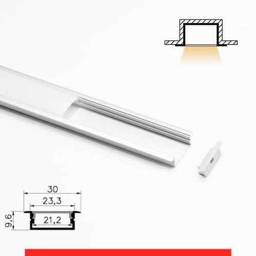 قنوات المونيوم مسار داخلي 3 متر لانارة شريط الـ LED