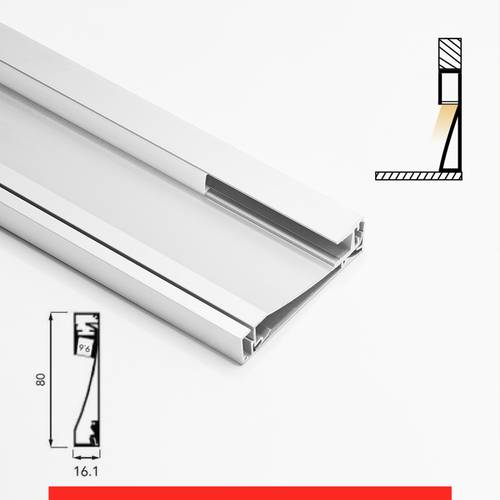 مجرى المونيوم نعلة سفلية 2 متر لانارة شريط الled