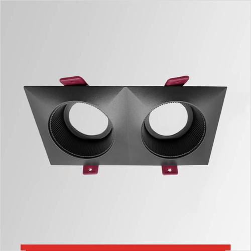 سبوت لايت الومنيوم صب مربع ثنائي اسود كامل تصميم بارز مخطط