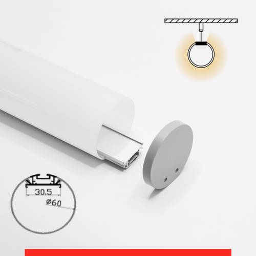 مجرى المونيوم اسطوانة دائري معلقة 3 متر لانارة شريط الled