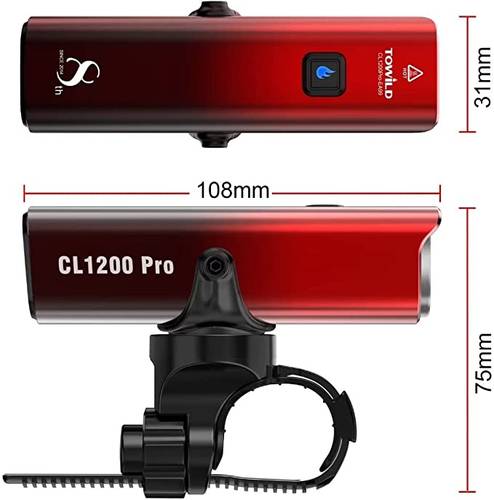 TOWILD CL 1200Pro ضوء الدراجة القابلة لإعادة الشحن