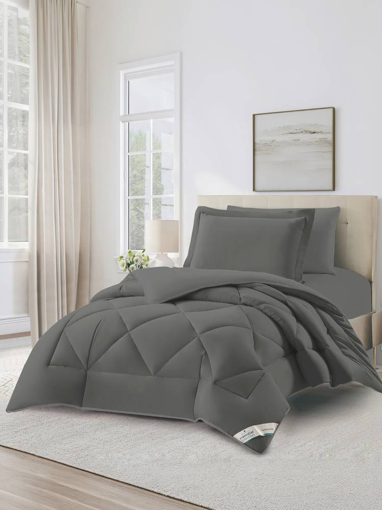  4-Piece Diamond Quilted Twin Comforter Set 170x230 cm