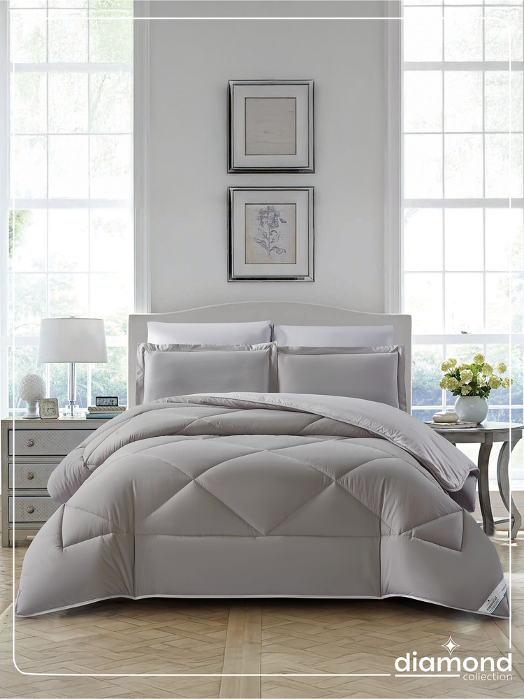 6-Piece Diamond Quilted King Comforter Set 240x260 cm
