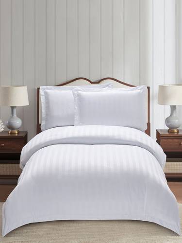 5-Piece Solid Stripe Single Comforter Set 170x230 cm with Removable Filler