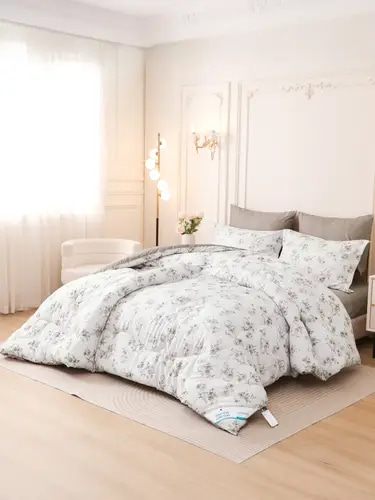 مفرش سرير مشجر مقاس مفرد ونص 4 قطع يناسب سرير 140×200 سم 